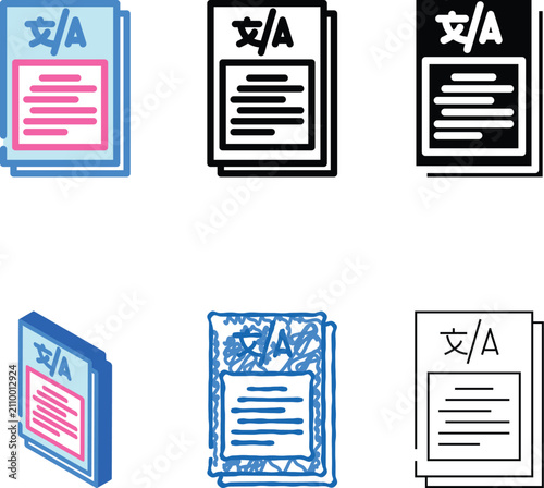 Photography content localization technical writer color icon vector