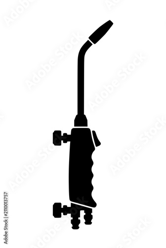 Welding Torch Silhouette Icon Vector Illustration