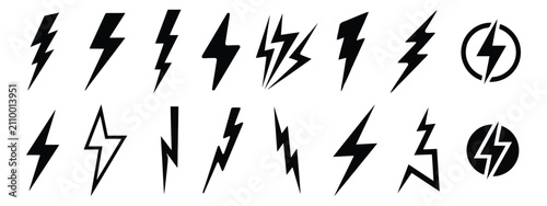 Photos lightning symbol pack electric vector shapes