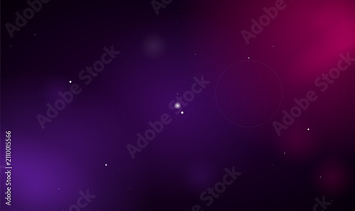 Abstract Dark Purple and Magenta Neon Bokeh Gradient Background with Glowing Light Particles