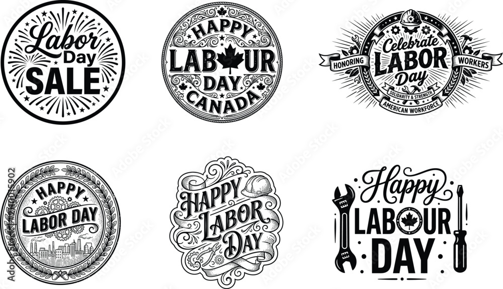 Obraz premium Labor Day Graphic Elements Collection for Marketing and Advertising