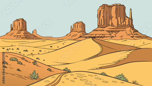 Canvastavla Iconic american southwest desert landscape with sandstone buttes, landscape