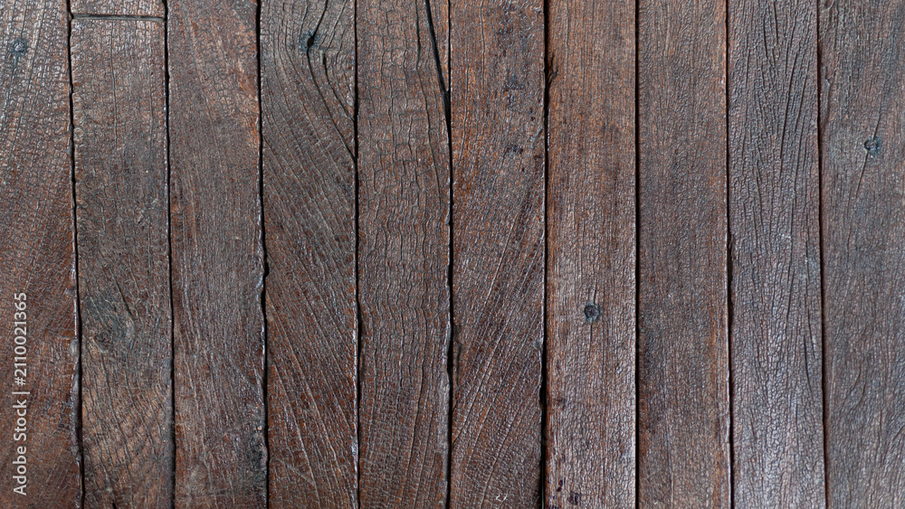 Fototapeta premium Dark wood plank timber texture surface grain material architecture structure element pattern construction renovation decoration environment ecology history preservation detail