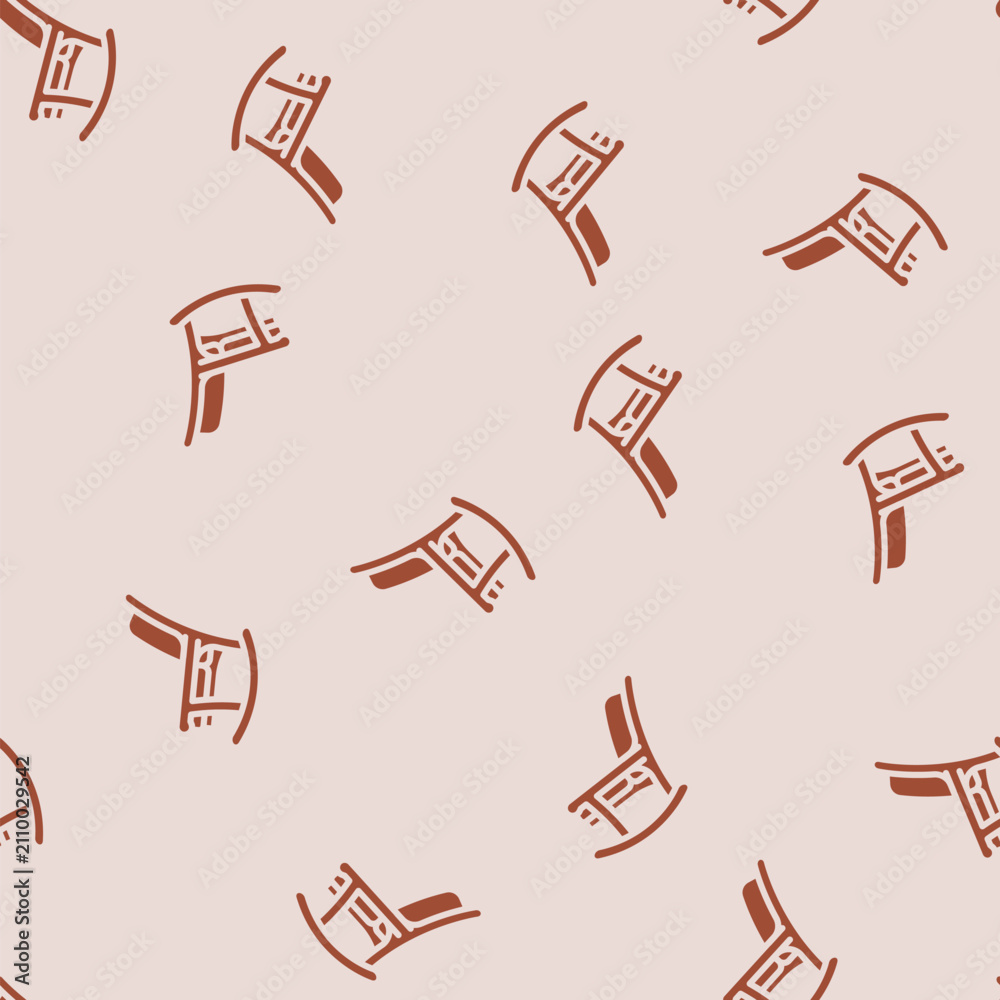Obraz premium rocking chair outdoor furniture glyph vector seamless pattern. rocking chair outdoor furniture thin illustration