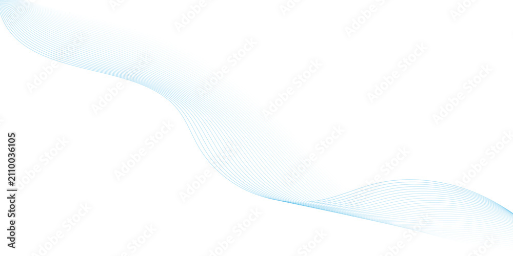 Fototapeta premium Abstract blue wave line background for corporate business banner template, abstract corporate technology background template, soft gradient flowing wavy smoke lines isolated on transparent background.