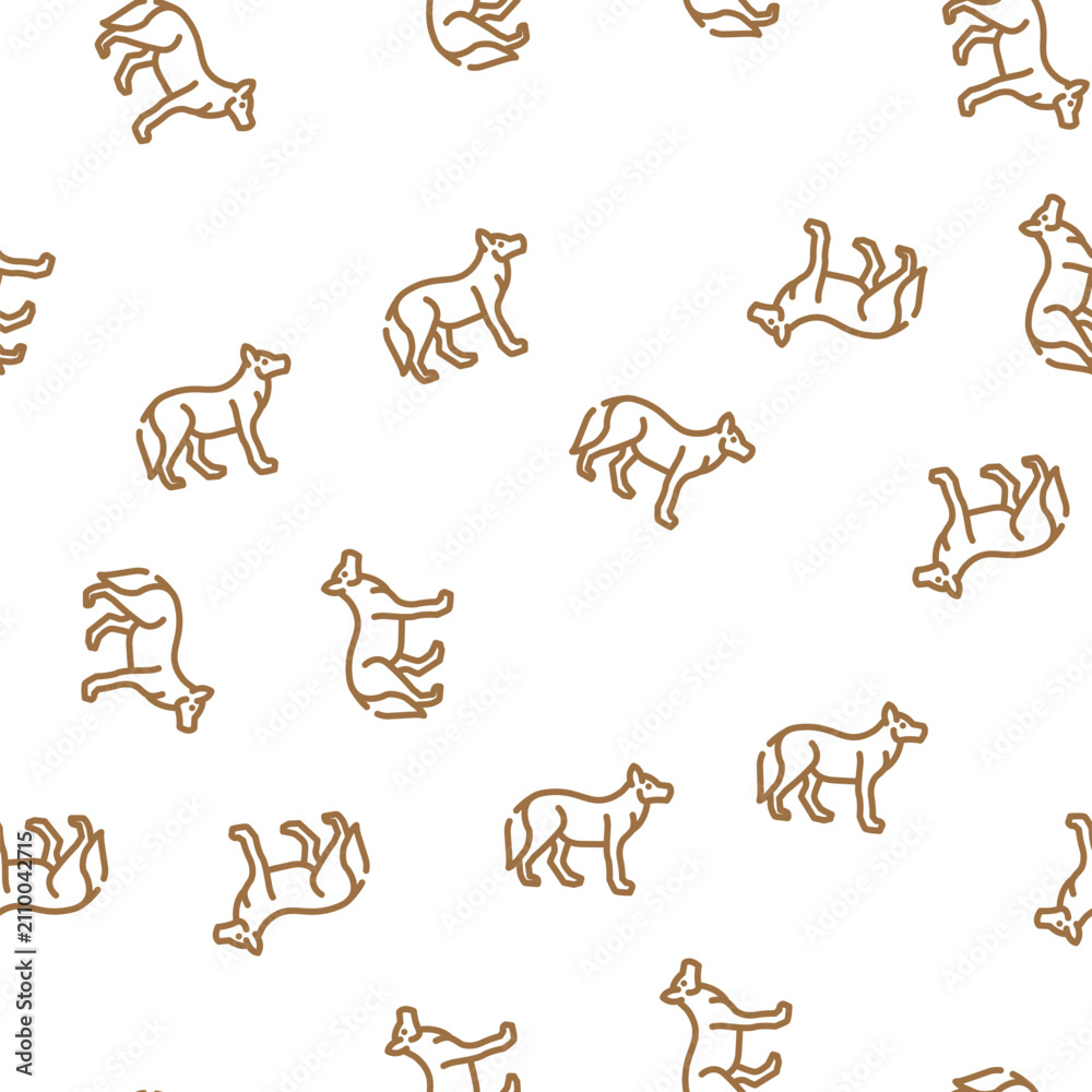 Obraz premium wolf animal vector seamless pattern wolf animal sign illustration