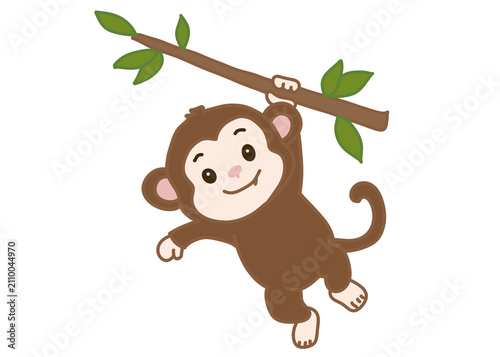 Canvas Print monkey cartoon isolated on white