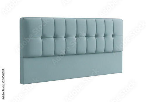 Upholstered headboard with button tufting on transparent background upholstery furniture