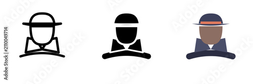 Εκτύπωση καμβά Detective and spy icons in flat design style