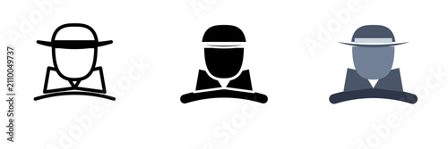 Quadro su tela Detective and spy icons in flat design style
