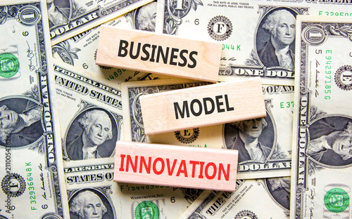 Quadro su tela Business model innovation words symbol