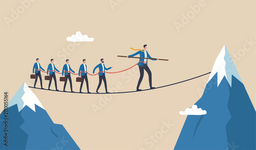 Bild auf Leinwand Business or investment risk protection, challenge, danger difficulty team meetin