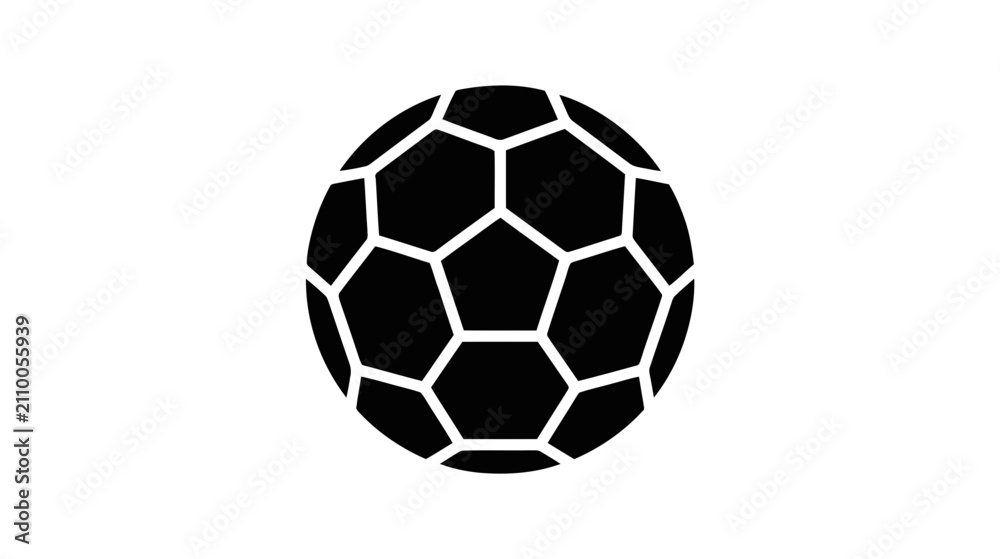 Fototapeta premium Vector illustration of black and white soccer ball icon vector illustration on a transparent background