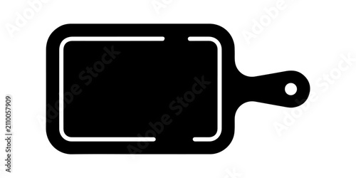 Foto Kitchen Cutting Board Silhouette Vector, Wooden Chopping Board for Food Preparat