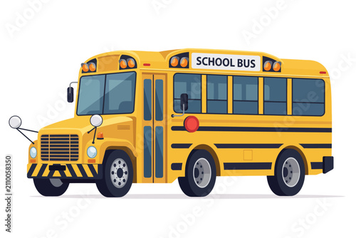 School bus isolated on light background