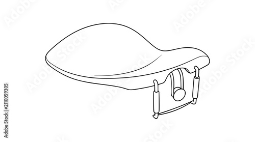 Violin Chin Rest Line Drawing Illustration