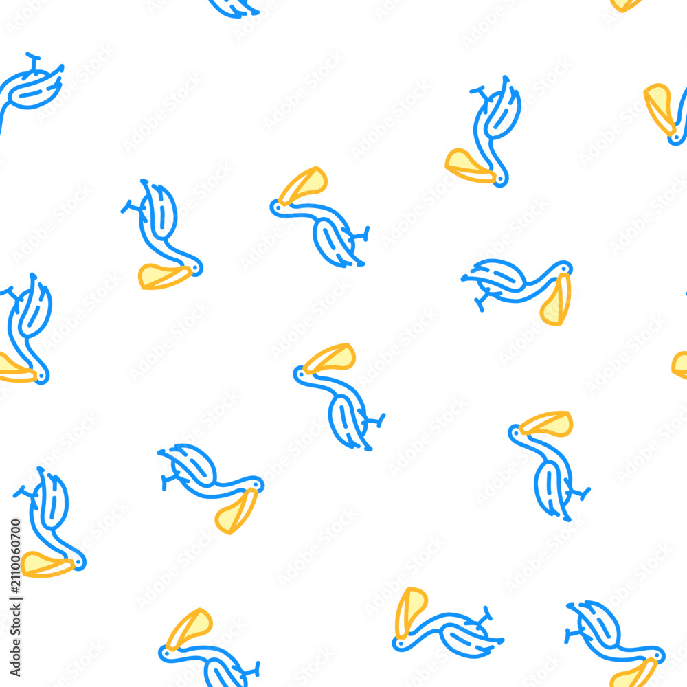 Obraz premium pelican bird vector seamless pattern pelican bird sign illustration