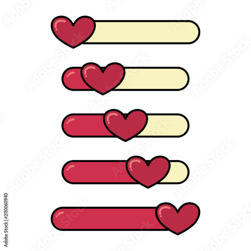 Heart Progress Bar Loading Indicator Collection for Love and Health Themes