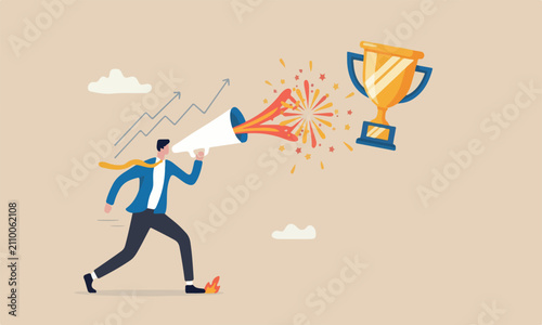 Quadro su tela Advantage or skill to boost fast career or business to win competition, motivati