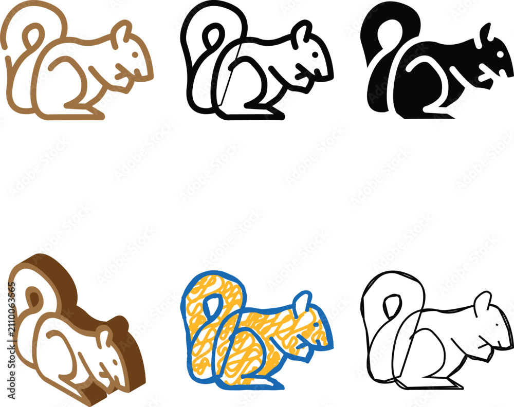 Obraz premium squirrel wild animal color icon vector. minimal squirrel wild animal sign. isolated symbol illustration