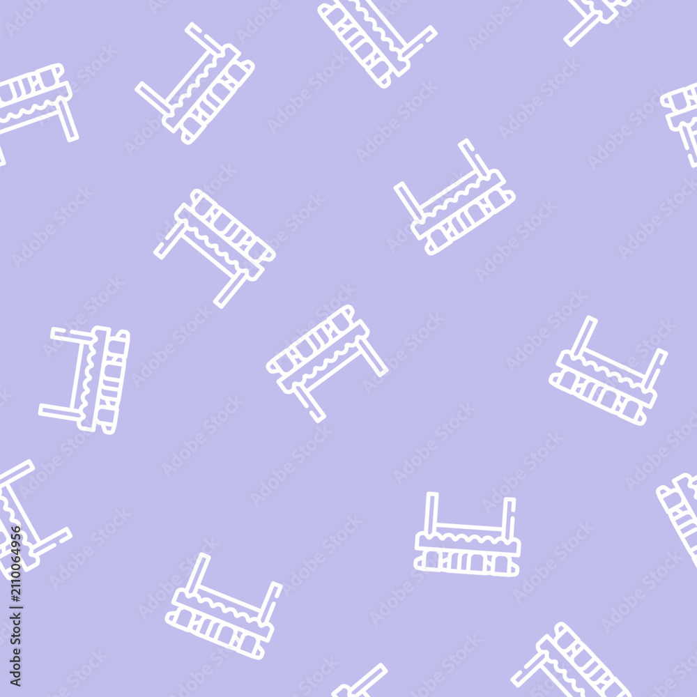 Fototapeta premium hot drinks cups on table line seamless pattern hot drinks cups on table thin line illustration