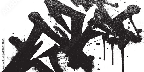 Obraz na płótnie Abstract graffiti spray paint lettering against a white background with drips an