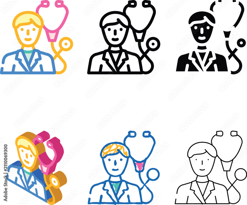 Fototapeta premium pulmonologist doctor color icon vector. pulmonologist doctor sign. isolated symbol range illustration