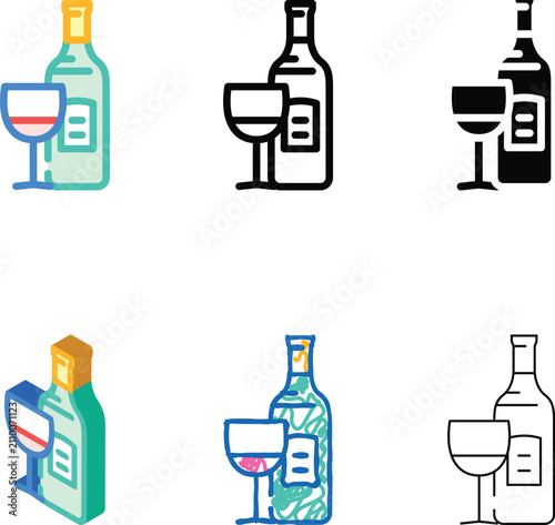 Cuadro en lienzo zinfandel red wine color icon vector
