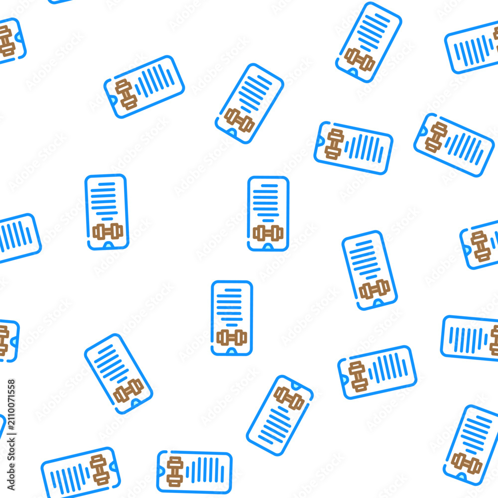 Fototapeta premium exercise description smartphone app vector seamless pattern exercise description smartphone app sign illustration