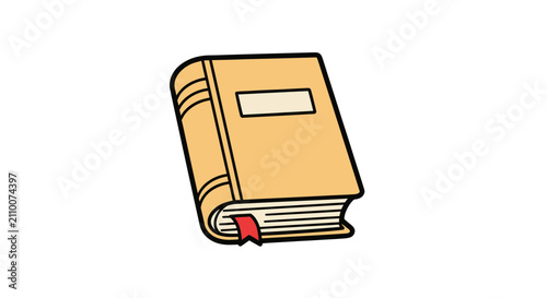 Tableau sur toile Closed classic hardcover book with red bookmark