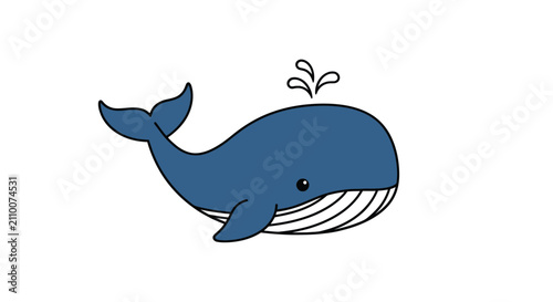 Konstfotografi Cute blue whale blowing water from blowhole