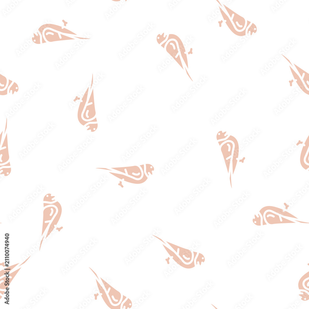 Obraz premium bullfinch bird glyph vector seamless pattern. bullfinch bird signthin illustration