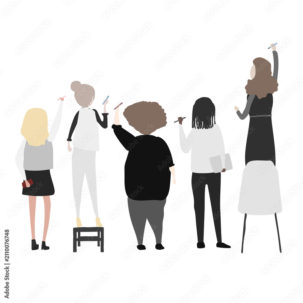 Obraz premium Business meeting png clipart, brainstorming, teamwork concept