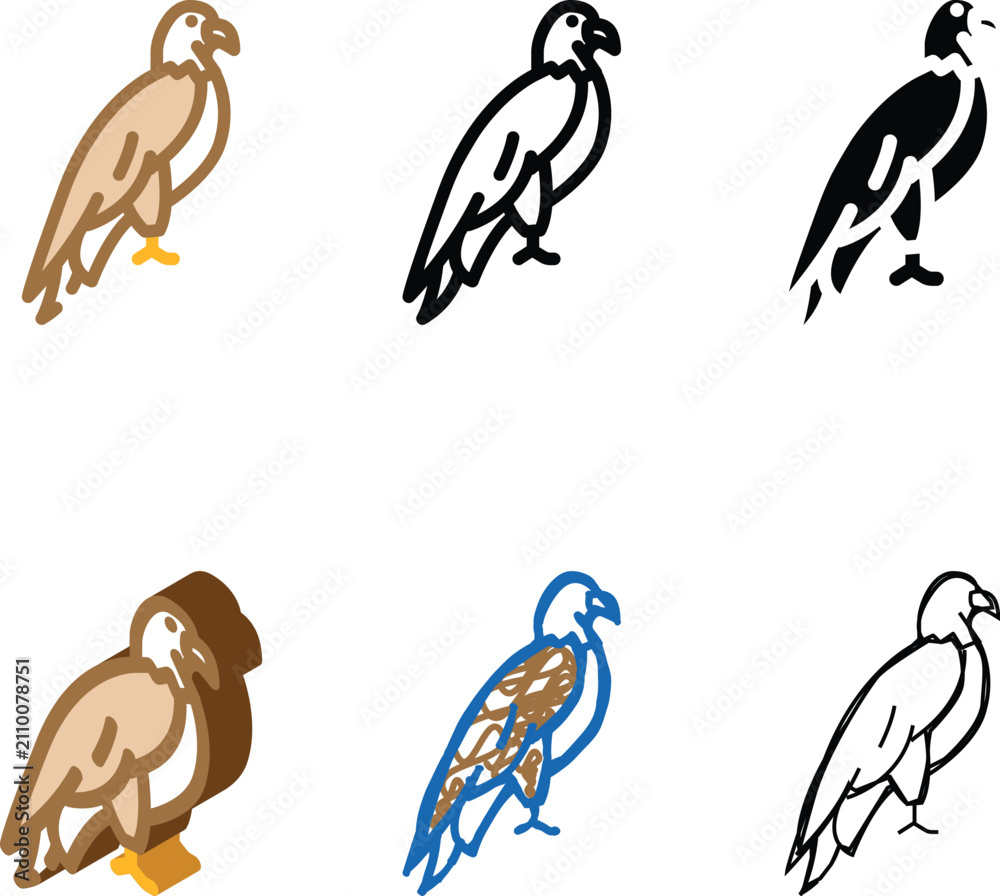 Obraz premium eagle bird color icon vector. eagle bird sign. isolated variants symbol illustration