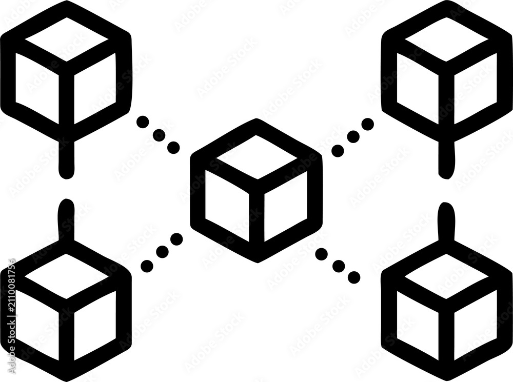 Fototapeta premium blockchain nodes icon consisting of multiple styles. vector illustration