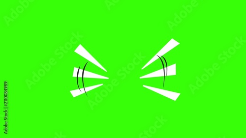 Animated white vibration sound lines indicating loud noise or shouting on a green screen. Great FX overlay for comedy videos