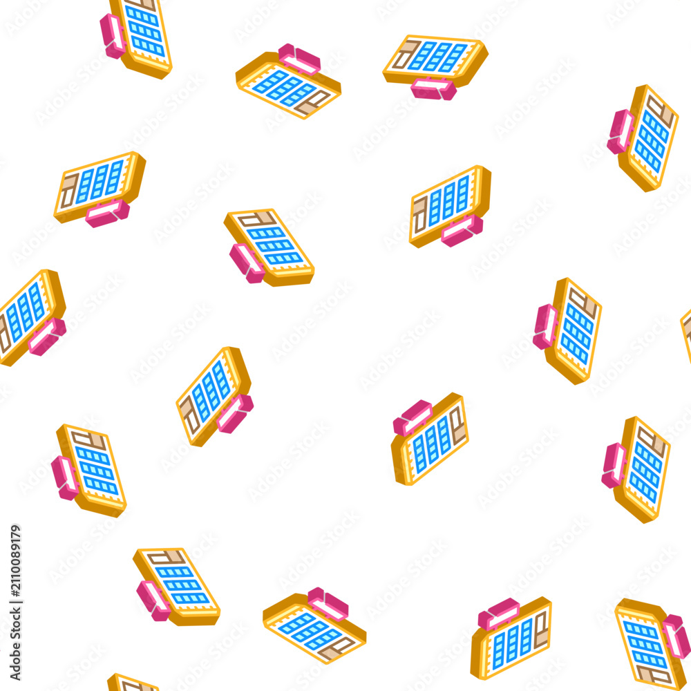 Fototapeta premium hotel building isometric seamless pattern. hotel building sign illustration