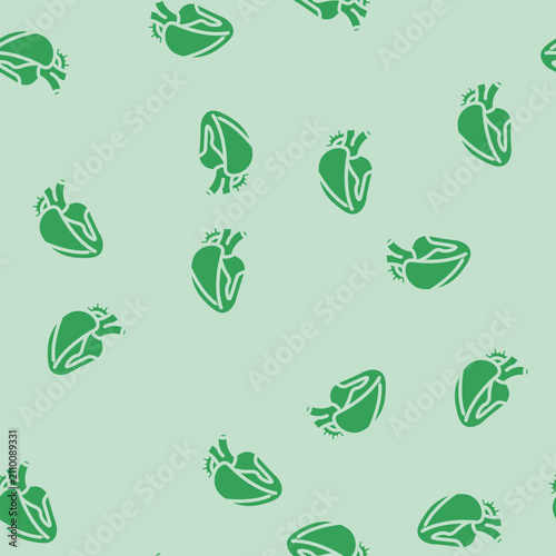 Bild auf Leinwand hypertrophic cardiomyopathy cardiology glyph vector seamless pattern