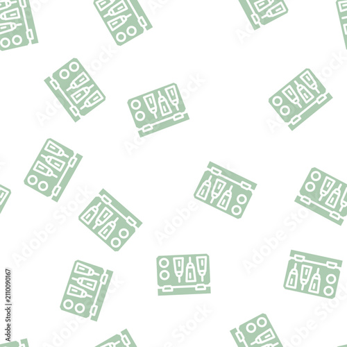 Εκτύπωση καμβά first aid kit with antidote glyph vector seamless pattern