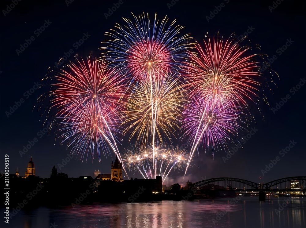 Fototapeta premium fireworks over the city