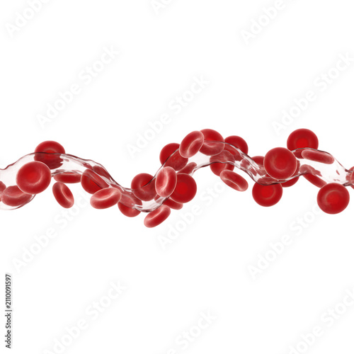 3D red virus particles spreading in chain formation. Microscopic pathogen cluster for medical and scientific research visuals.