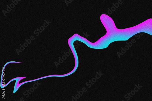 Obraz na plátne A vibrant neon pink and electric blue fluid trail curves gracefully across a dee