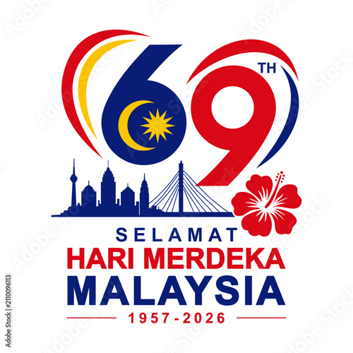 Photography 69th Malaysia Independence Day 2026 vector logo emblem
