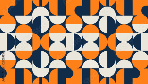 Modern Minimal Abstract Design Featuring Bold Circular Shapes and Dynamic Colorful Pattern Layout