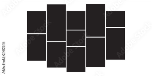 Empty photo collage template. Frames for photo. Collage concept. Vector Illustration.