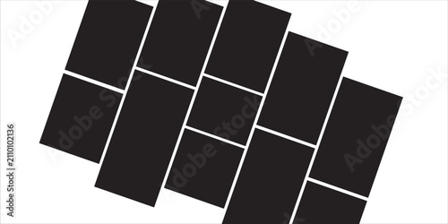 Empty photo collage template. Frames for photo. Collage concept. Vector Illustration.