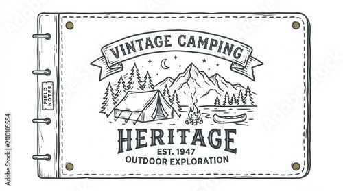 Vintage Camping Heritage Outdoor Exploration Badge Design