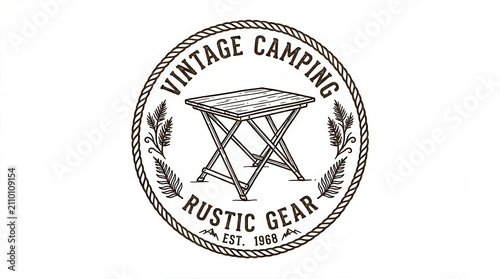 vintage camping rustic gear logo