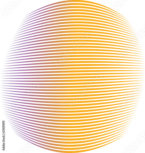Abstract circular sphere with colorful gradient lines