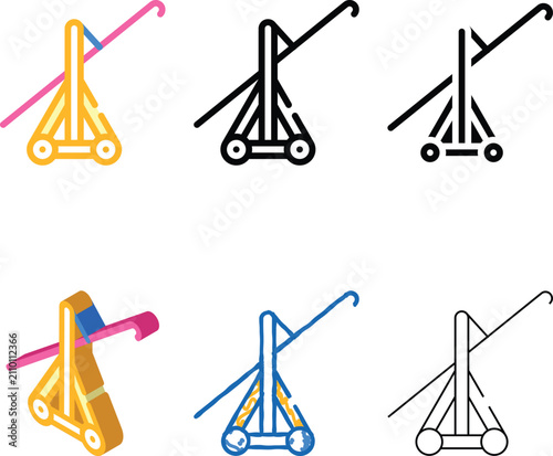 Obraz na płótnie hook variations destroyer color icon vector